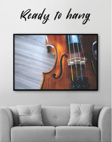 Framed Violin Close Up Photo Canvas Wall Art