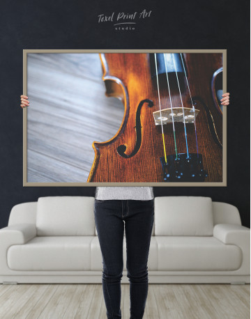 Framed Violin Close Up Photo Canvas Wall Art - image 5