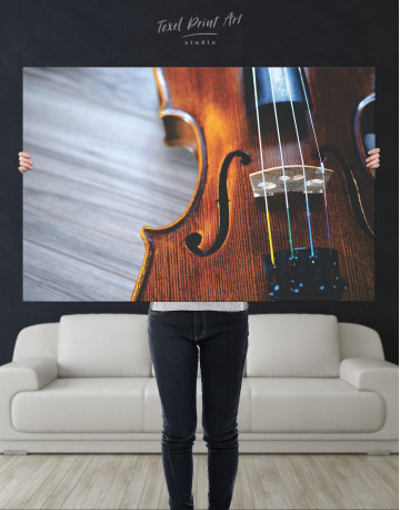 Violin Close Up Photo Canvas Wall Art - image 1