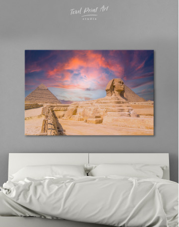 Great Sphinx of Giza at Sunset Canvas Wall Art