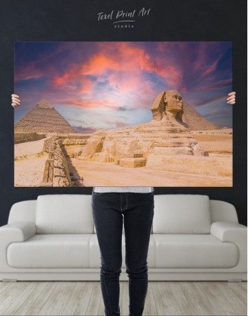 Great Sphinx of Giza at Sunset Canvas Wall Art - image 1