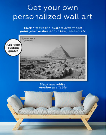 Framed Great Pyramid of Giza Print Canvas Wall Art - image 2