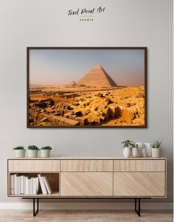 Framed Great Pyramid of Giza Print Canvas Wall Art - image 3