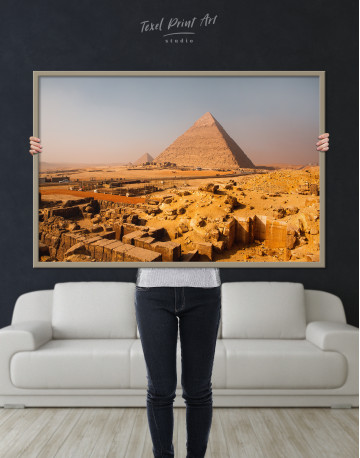 Framed Great Pyramid of Giza Print Canvas Wall Art - image 5