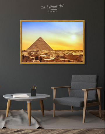 Framed Ancient Giza Pyramid at Sunset Canvas Wall Art - image 4
