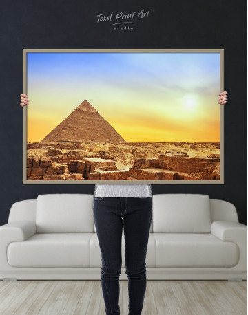 Framed Ancient Giza Pyramid at Sunset Canvas Wall Art - image 5