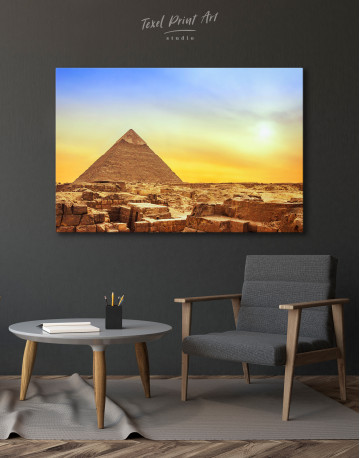 Ancient Giza Pyramid at Sunset Canvas Wall Art - image 3