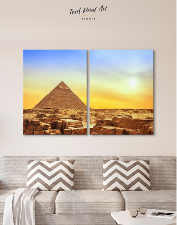Ancient Giza Pyramid at Sunset Canvas Wall Art - image 9