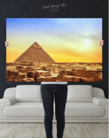 Ancient Giza Pyramid at Sunset Canvas Wall Art - image 8