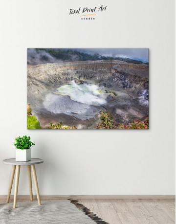 Poas Volcano Crater in Costa Rica Canvas Wall Art - image 6