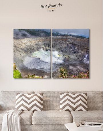 Poas Volcano Crater in Costa Rica Canvas Wall Art - image 1