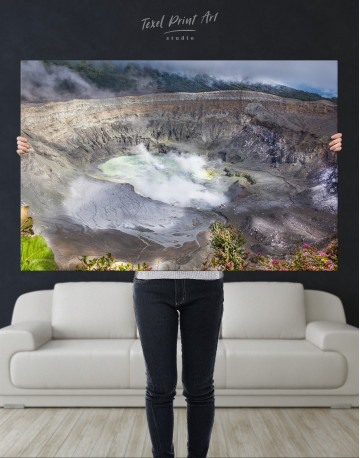 Poas Volcano Crater in Costa Rica Canvas Wall Art - image 9