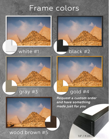Framed Egyptian Great Pyramids of Giza Canvas Wall Art - image 1