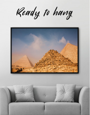 Framed Egyptian Great Pyramids of Giza Canvas Wall Art