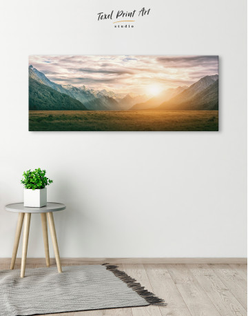 Panoramic Mountain Sunset Canvas Wall Art - image 3