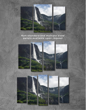 Vettisfossen Waterfall Norway Canvas Wall Art - image 5