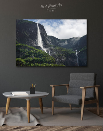 Vettisfossen Waterfall Norway Canvas Wall Art - image 6