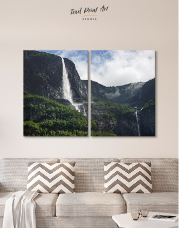 Vettisfossen Waterfall Norway Canvas Wall Art - image 10