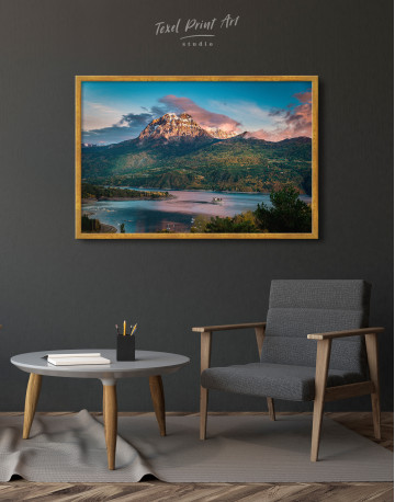 Framed Huge Mountain Covered in Vegetation Canvas Wall Art - image 2