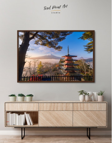 Framed Fuji Mountain in Autumn Canvas Wall Art - image 3
