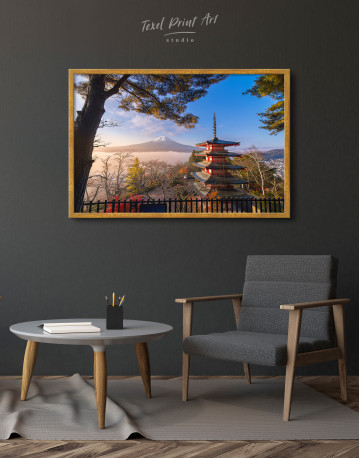 Framed Fuji Mountain in Autumn Canvas Wall Art - image 4