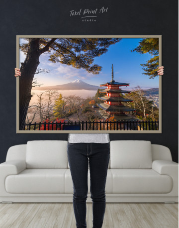 Framed Fuji Mountain in Autumn Canvas Wall Art - image 5