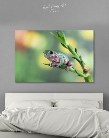 Frog on Green Leaves Canvas Wall Art - image 7