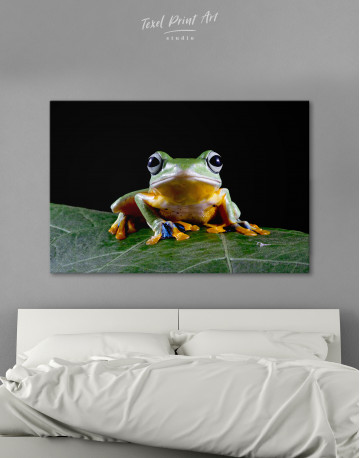 Javan Tree Frog on Green Leaves Canvas Wall Art - image 8