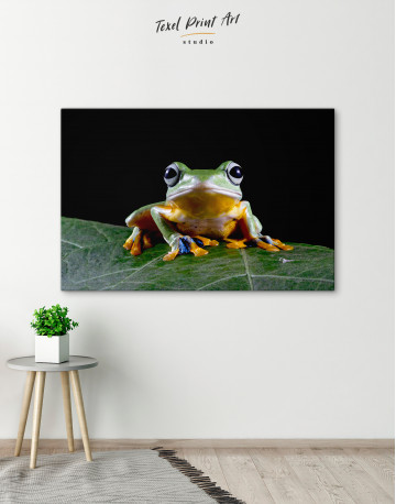 Javan Tree Frog on Green Leaves Canvas Wall Art - image 6
