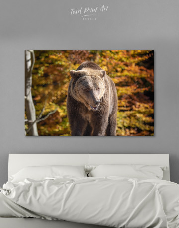 Big Bear in Autumn Forest Canvas Wall Art - image 4