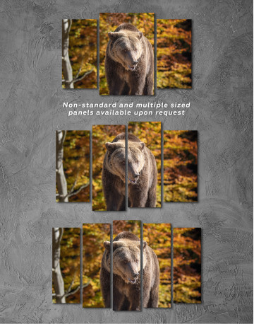Big Bear in Autumn Forest Canvas Wall Art - image 8
