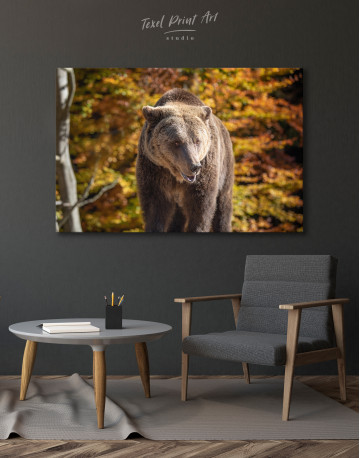 Big Bear in Autumn Forest Canvas Wall Art - image 5
