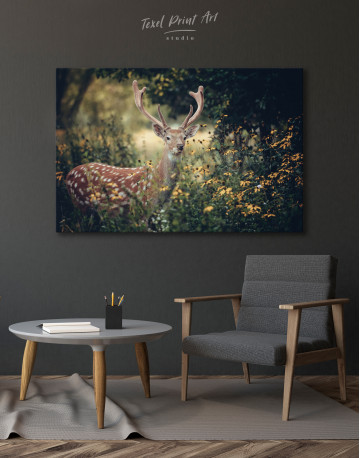 Whitetail Deer in Autumn Wood Canvas Wall Art - image 3