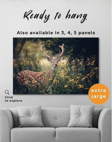 Whitetail Deer in Autumn Wood Canvas Wall Art