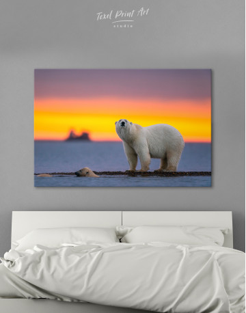 Polar Bear at Sunset Canvas Wall Art - image 9