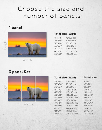 Polar Bear at Sunset Canvas Wall Art - image 2