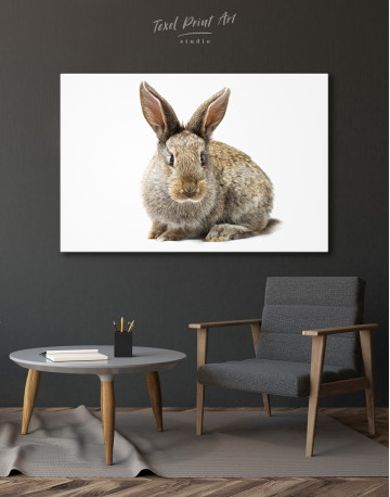 Gray Fluffy Bunny Canvas Wall Art - image 3