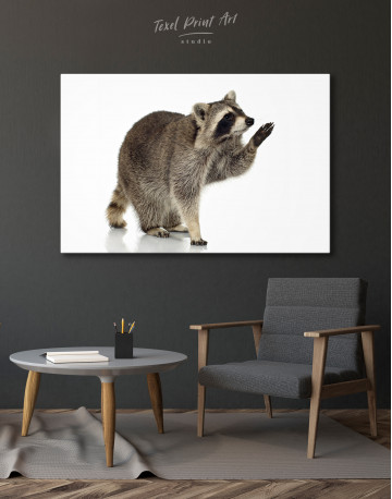 Cute gray Raccoon Canvas Wall Art - image 6
