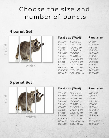 Cute gray Raccoon Canvas Wall Art - image 9