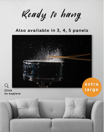 The Drum Sticks with Drum Canvas Wall Art