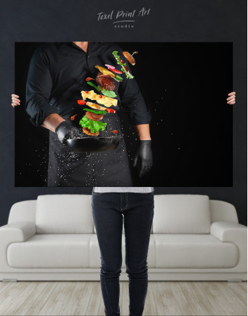Chef`s Hamburger Canvas Wall Art - image 4