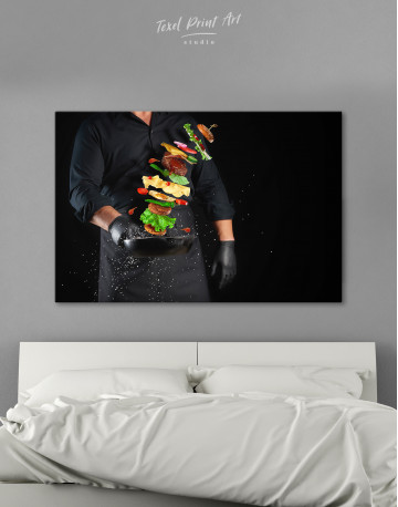 Chef`s Hamburger Canvas Wall Art - image 1