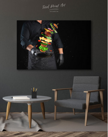 Chef`s Hamburger Canvas Wall Art - image 3