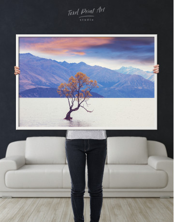 Framed Tree in lake Wanaka Canvas Wall Art - image 6