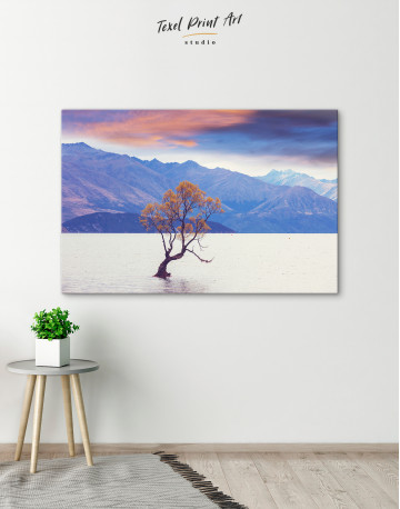 Tree in lake Wanaka Canvas Wall Art - image 5