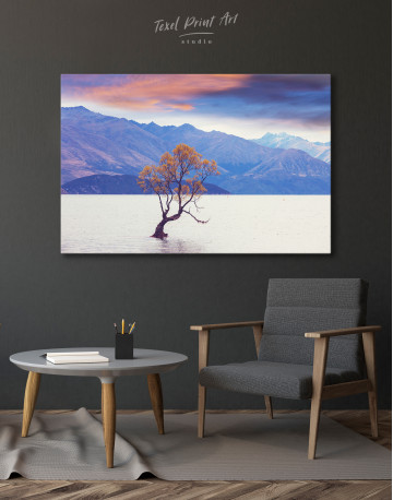 Tree in lake Wanaka Canvas Wall Art - image 6