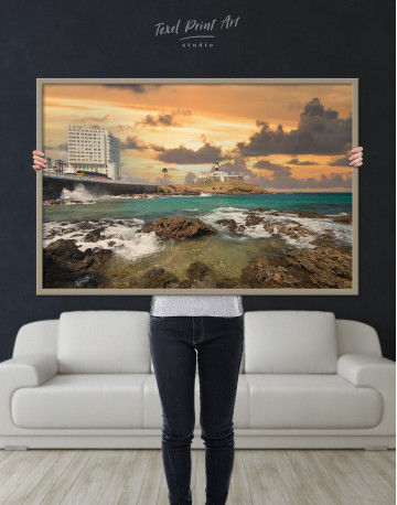 Framed Barra lighthouse skyline Canvas Wall Art - image 5