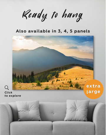 Mountains landscape with beautiful sunset Canvas Wall Art - image 3