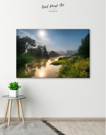 River in the fog landscape Canvas Wall Art - image 3