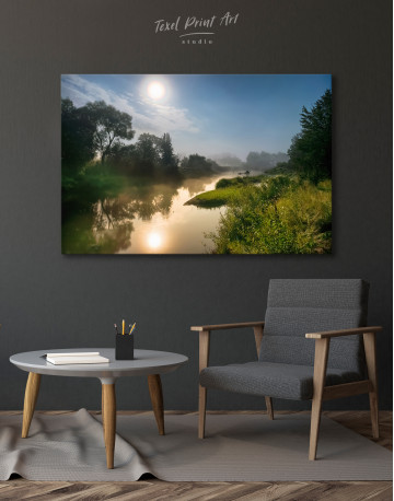 River in the fog landscape Canvas Wall Art - image 2